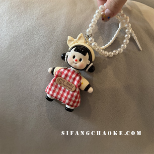原创劈叉多妹比基尼牛仔粉色女孩车钥匙扣书包包包挂件包包挂链