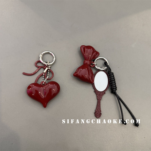 手机壳挂件饰品车钥匙扣尼龙绳创意安拉红书包链条装饰