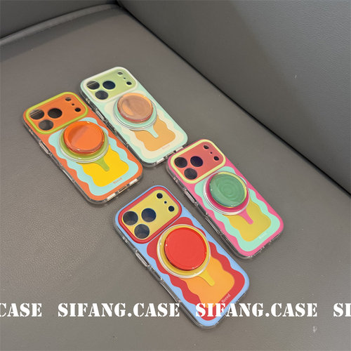 彩色夏季磁吸圆形夏季新款适用iPhone17promax手机壳17/16/16pro套个性15Pm壳
