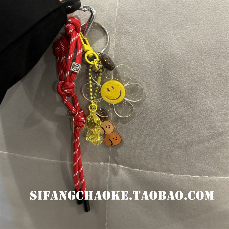 三角形扣子红色太阳花包包钥匙扣airpods挂绳手机壳挂链尼龙自制,节庆用品/礼品,手机链,淘宝优惠券,粉丝福利购,淘宝优惠卷