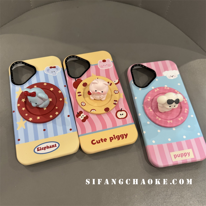 卡通立体小象磁吸小猪彩色夏季适用iPhone16/16Pro套15/15Pro手机壳13/13Pm壳