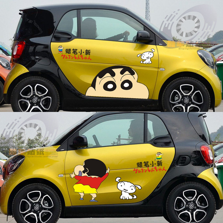蜡笔小新车贴汽车拉花动漫电动车