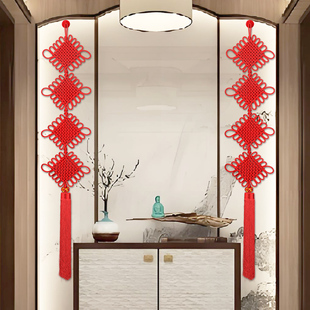 中国结挂饰客厅挂件大号高档电视背景墙两边进宅乔迁装 饰对联四连