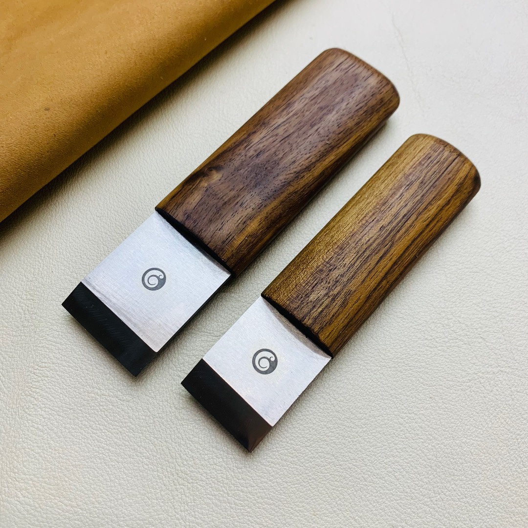 手工裁皮刀 皮匠老白设计 m390粉末钢 黑胡桃木手柄