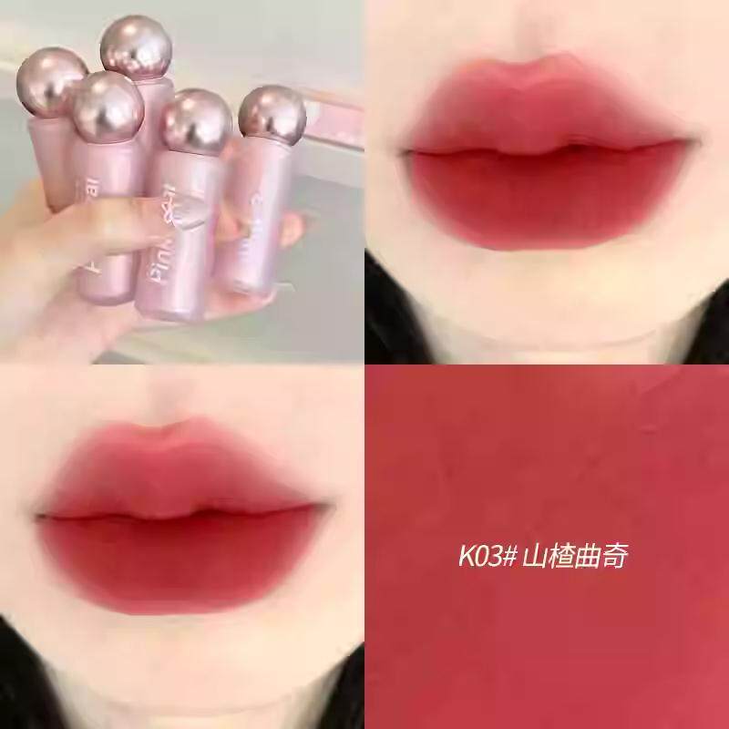 pinkbear皮可熊贴贴唇泥K03唇釉K09不易沾杯裸色口红新品皮克熊