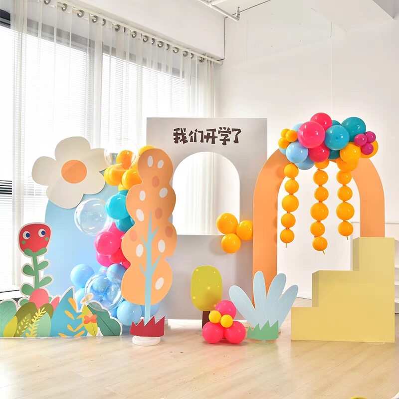 开学迎新签到拍照背景墙kt板定制幼儿园学校开学季场景布置装饰