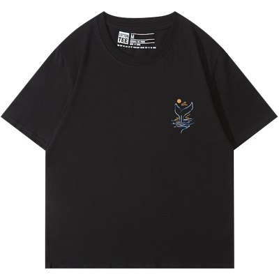 棉牵短袖情侣正肩纯棉男女同款