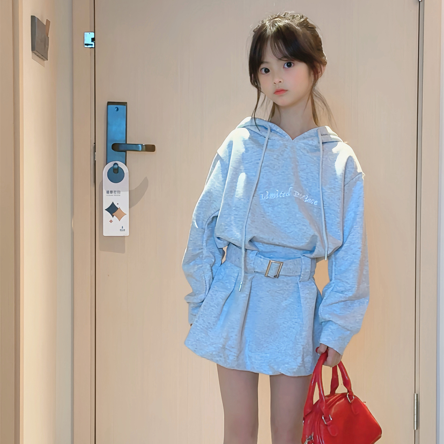 女童连衣裙春秋季学院风卫衣裙子