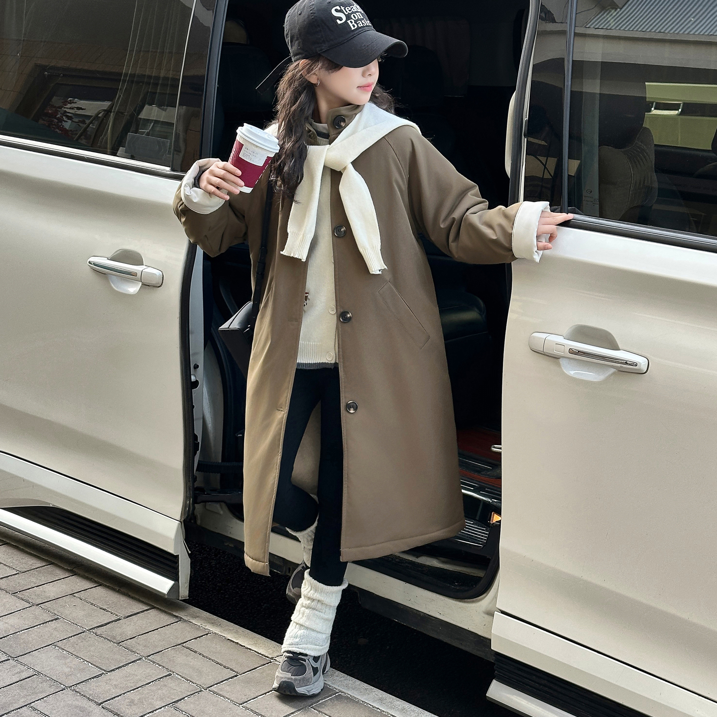 女童冬装外套加绒加厚超洋气风衣