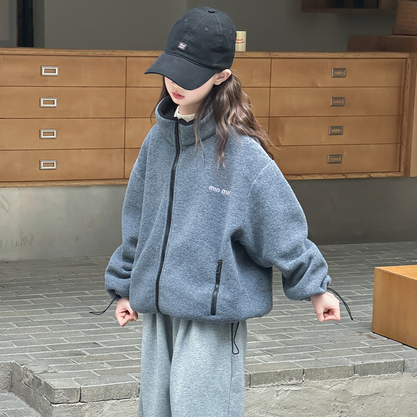 女童外套儿童冬装摇粒绒上衣冬款