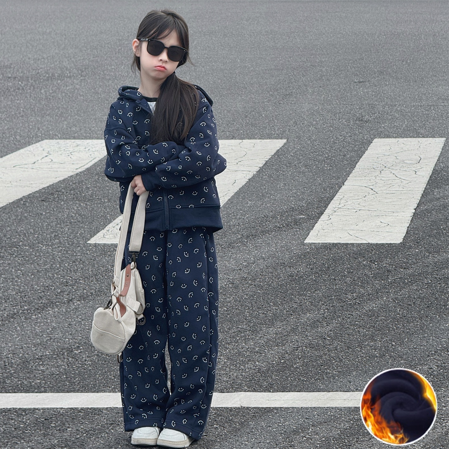 女童套装秋冬韩范痞帅运动两件套