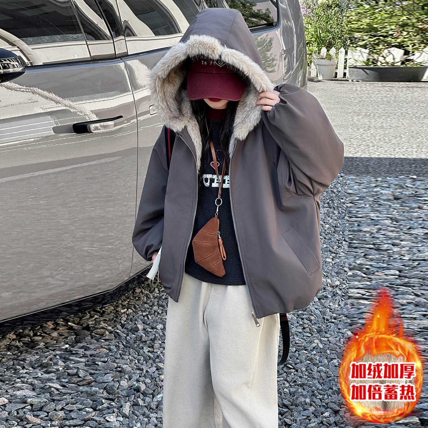 女童加绒外套冬季儿童仿皮草衣服