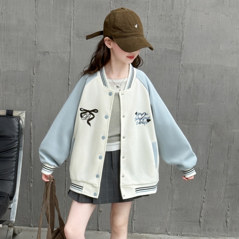 女童外套春秋儿童棒球服2025新款中大童上衣运动时尚秋装童装夹克