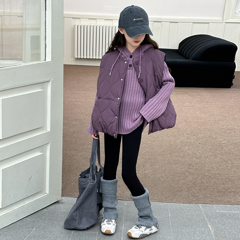 女大童马甲秋冬洋气外穿夹棉上衣