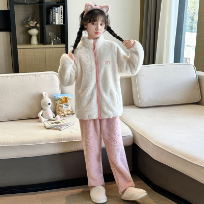 女童睡衣冬季儿童珊瑚绒家居服