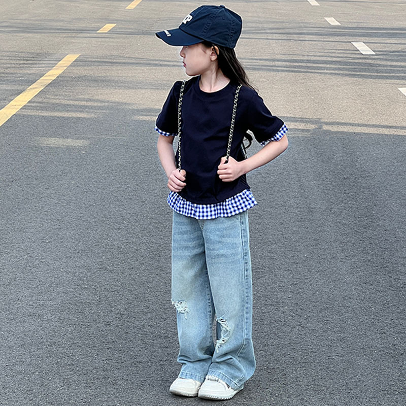 超好看的女童短袖2025新款儿童t恤纯棉上衣12岁大童体恤童装夏装9