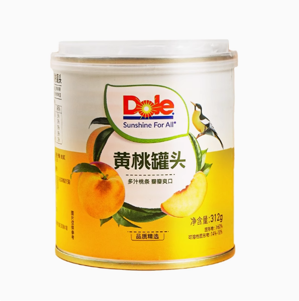 26/7/26 临期 DOLE都乐黄桃罐头312g罐装 砀山黄桃水果罐头零食