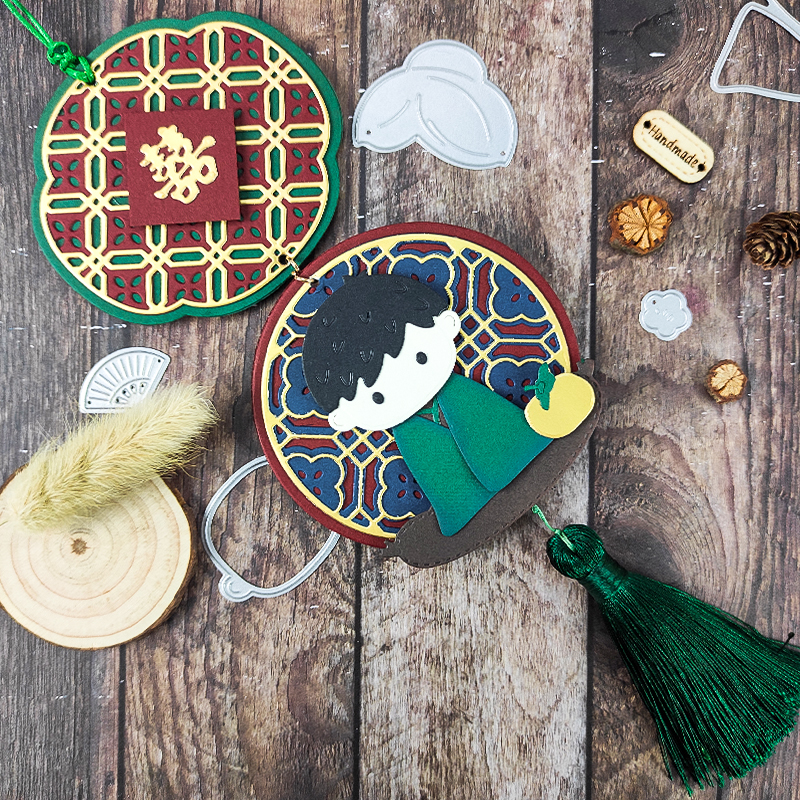 papus娃娃日式刀模创意手工挂件