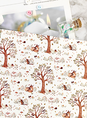 P008 大牌手账素材纸本背景纸scarpbook机关手工纸 自然动物 包邮