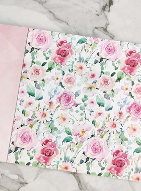 E009 大牌CC素材纸本小清新背景纸拼贴手工手账scarpbook水彩花朵