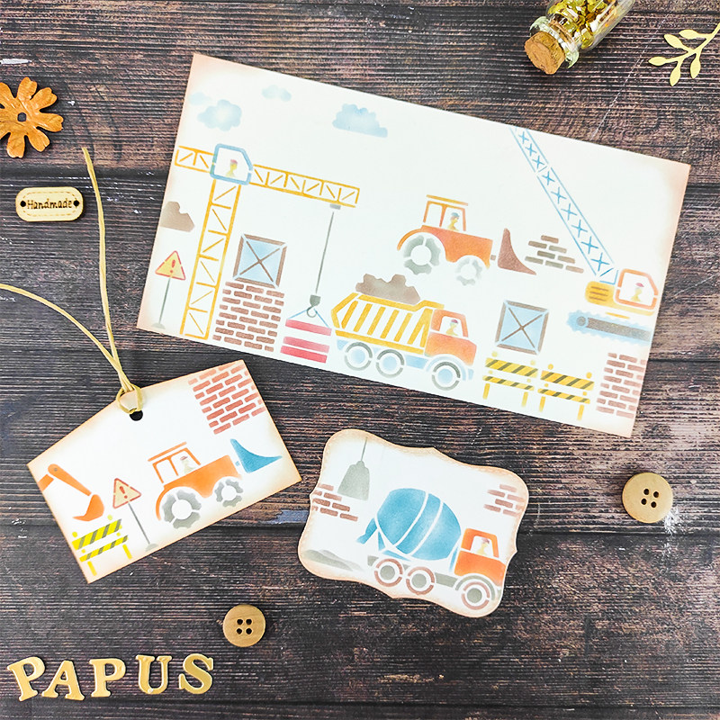 PAPUS 오리지널 마스킹 보드 중공 보드 잉크 머드 채색 템플릿 손 계정 핸드메이드 후지산 꽃 동물 문자