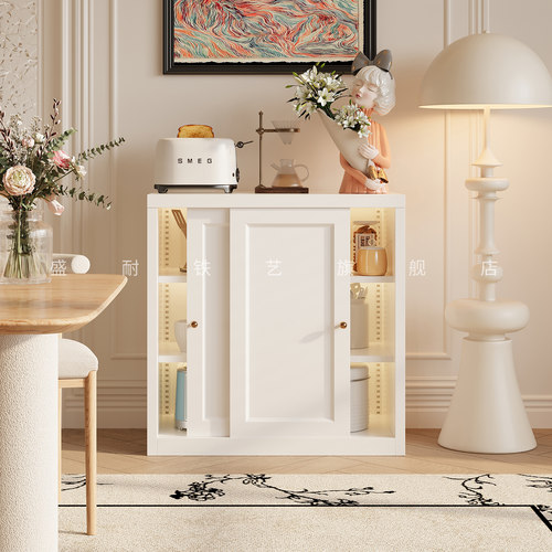 钢制餐边柜客厅推拉门储物柜