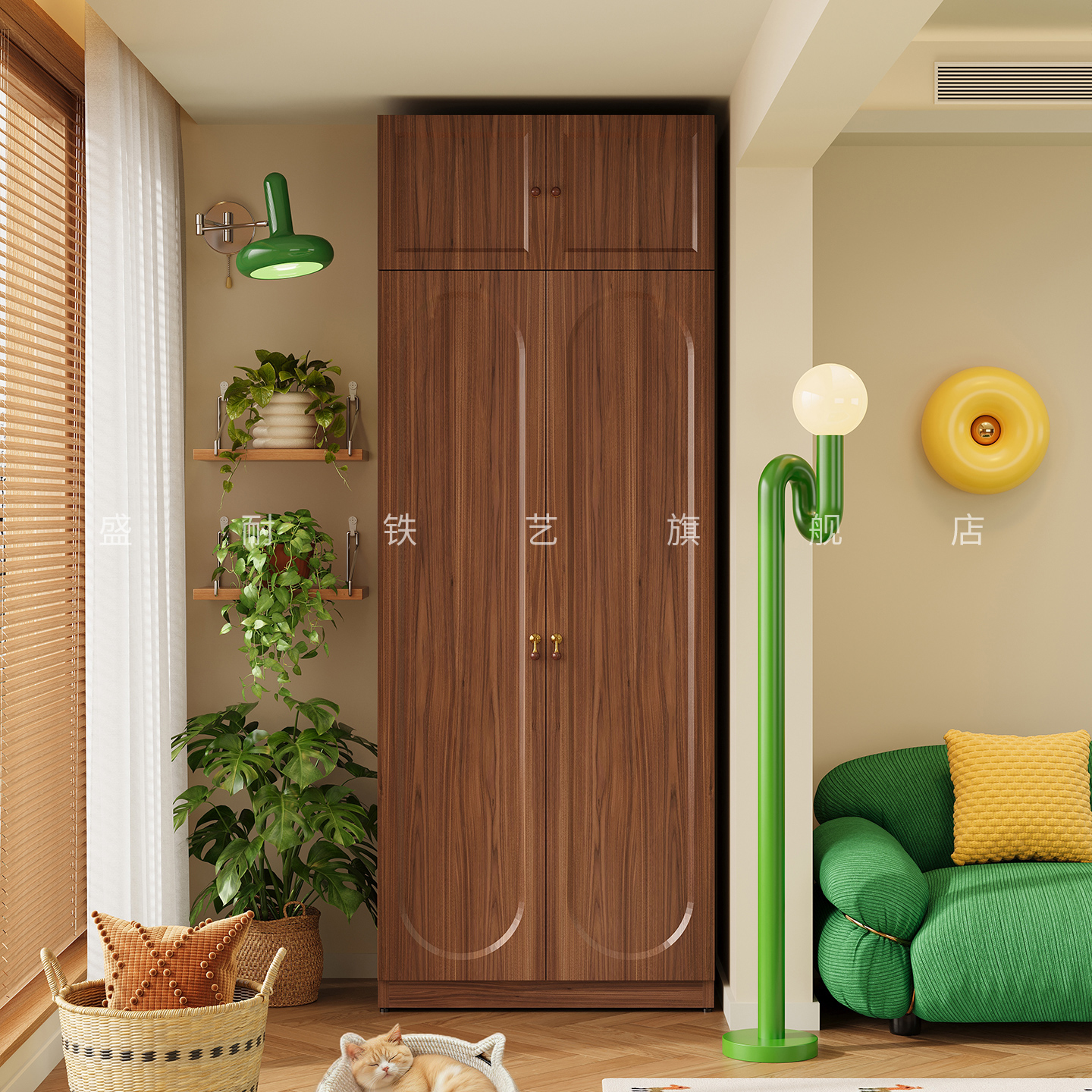 中古风钢制阳台衣柜防水防晒柜子