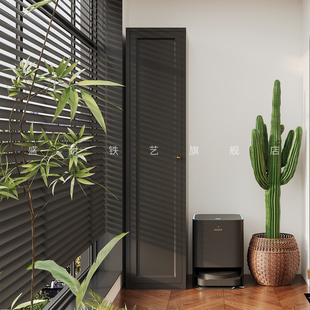 钢制家用夹缝阳台储物柜复古风多层杂物置物柜矮柜防潮防晒收纳柜