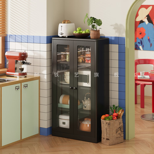 中古风钢制厨房储物置物柜家用柜