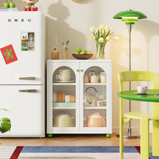 金属餐边柜2026新款适合客厅边柜咖啡柜钢制带门柜子储物柜墙边柜