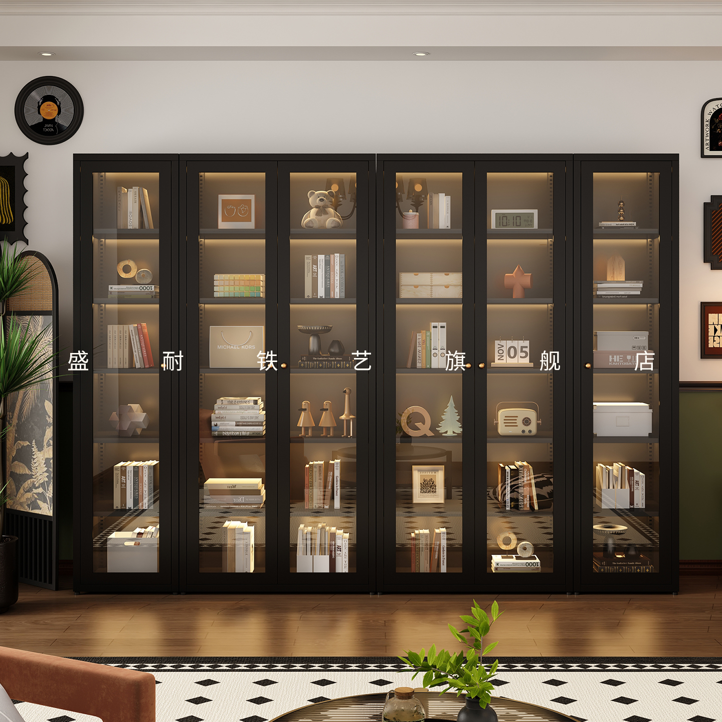 盛耐钢制法式复古风铁皮柜书柜