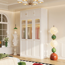 复古风家用卧室自由组合大收纳环保衣橱 2.2米高500深钢制衣柜法式