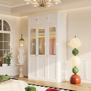 2.2米高500深钢制衣柜法式复古风家用卧室自由组合大收纳环保衣橱