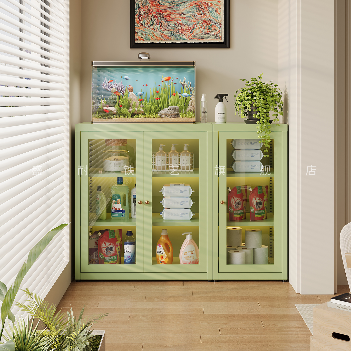 盛耐金属阳台置物柜大容量收纳柜