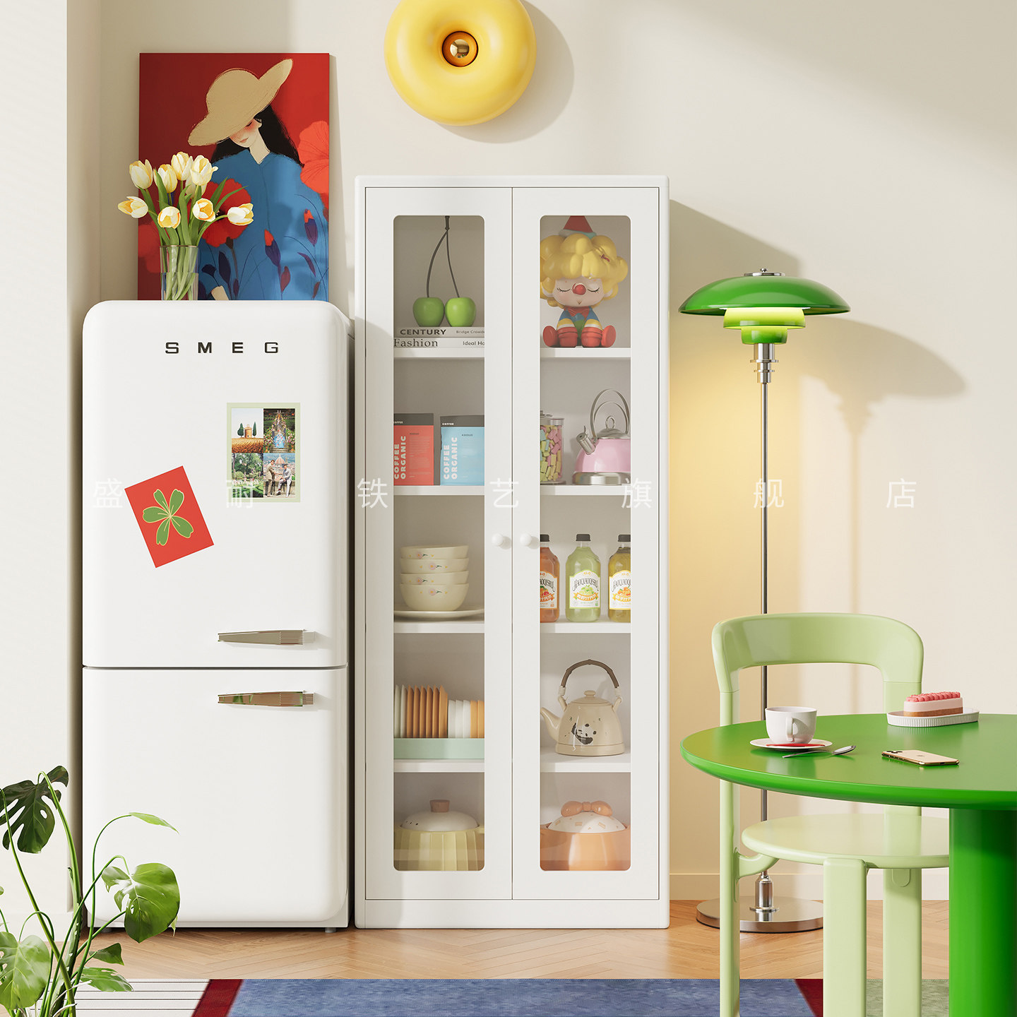 铁艺餐边柜厨房家用加厚储物柜碗柜一体客厅落地多功能置物柜边柜,住宅家具,餐边柜,淘宝优惠券,粉丝福利购,淘宝优惠卷