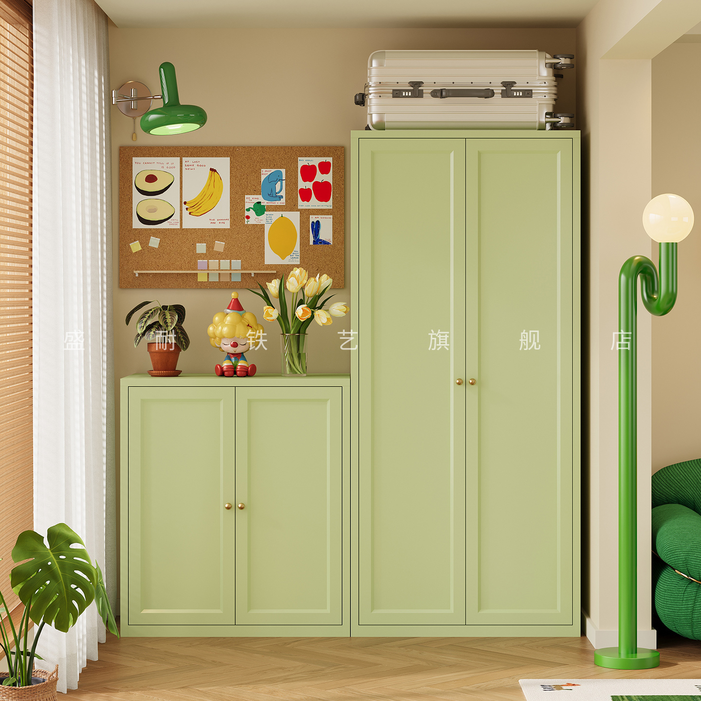 钢制家用阳台储物柜大容量杂物柜