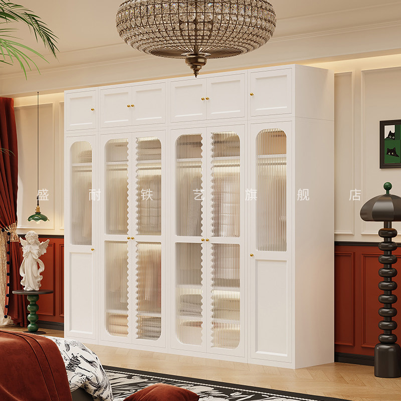 铁皮衣柜家用卧室法式复古风大容量开门挂衣式整理收纳柜组合衣橱,住宅家具,自由组合衣柜,淘宝优惠券,粉丝福利购,淘宝优惠卷