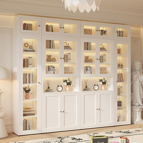 新款网红2.4米高书柜组合顶柜家用儿童手办展示柜客厅摆件收纳柜