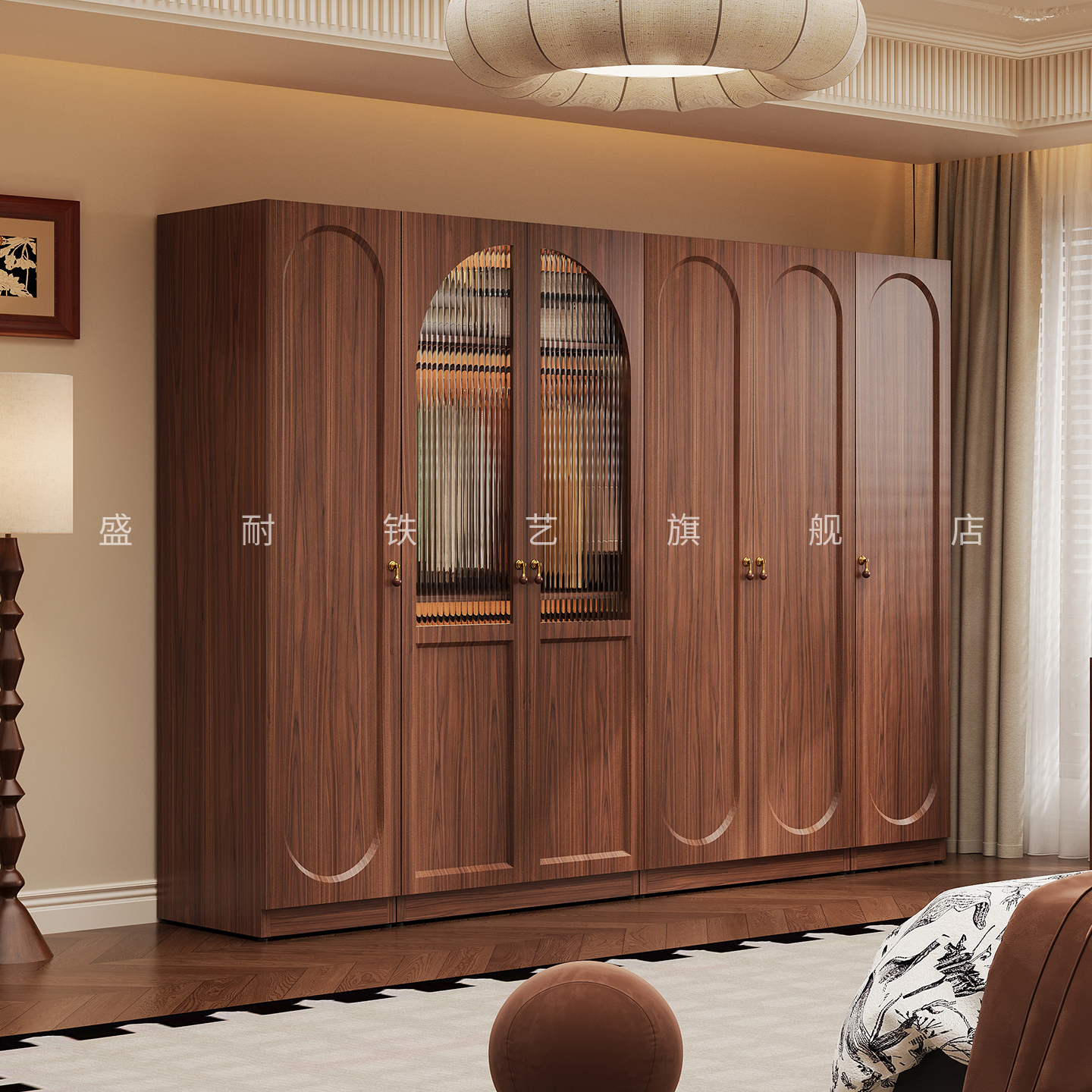 包豪斯中古风金属衣柜铁皮收纳柜