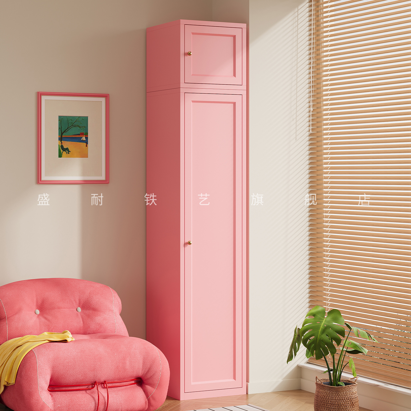 新款中古风金属衣柜小户型家用柜