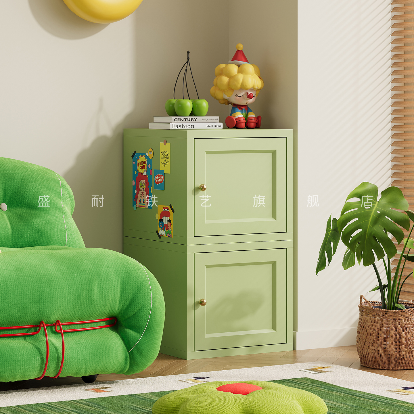 中古风钢制书架客厅组合分层书柜