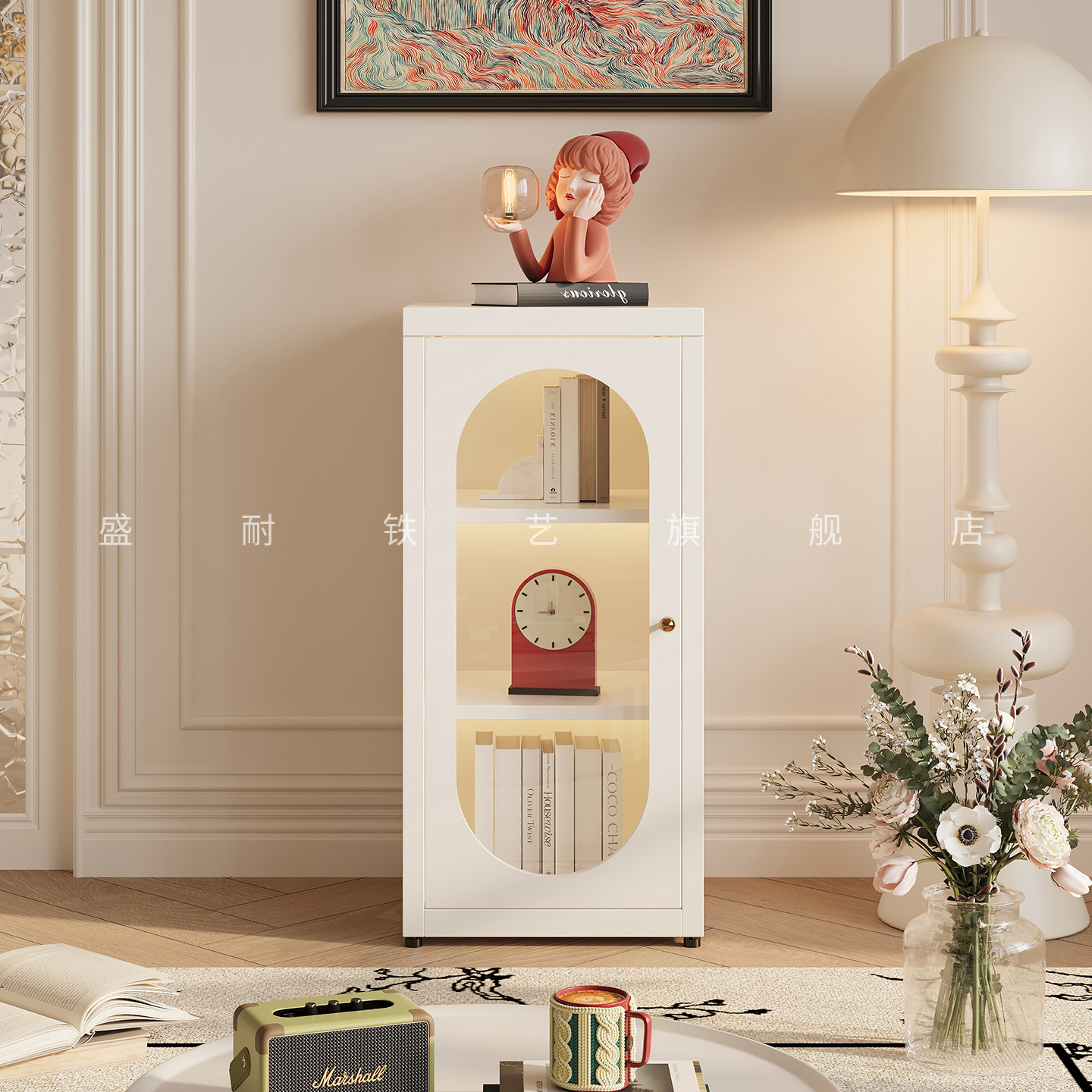 钢制小书柜书架收纳柜卧室