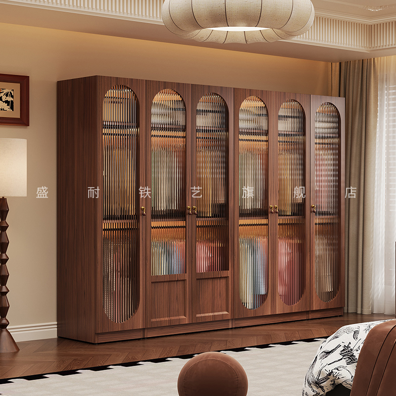 复古风卧室铁皮衣柜防潮防锈