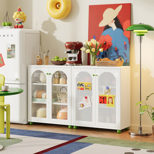 2026年新款金属餐边柜现代简约客厅靠墙一体柜子储物柜矮柜小边柜