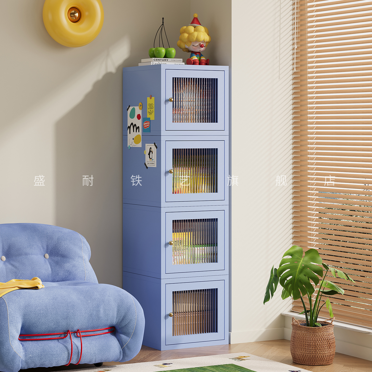 包豪斯客厅沙发旁边斗柜置物柜