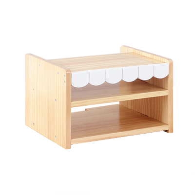 实木机顶盒置物架桌面路由器插排