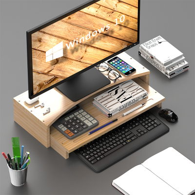 重物不弯曲显示器增高架实木