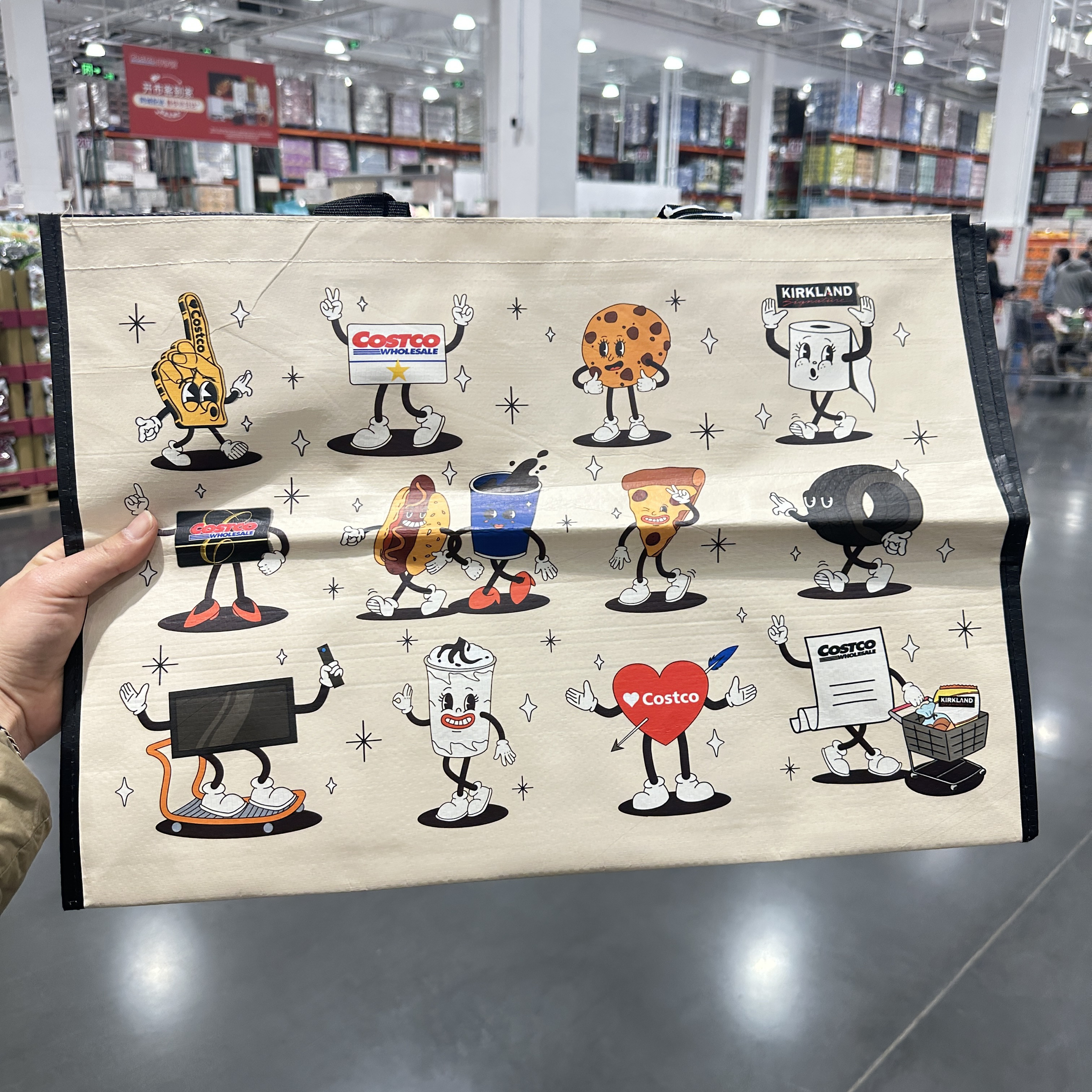 costco新品限定款卡通动漫折叠便携超大号环保购物袋搬家手提袋包