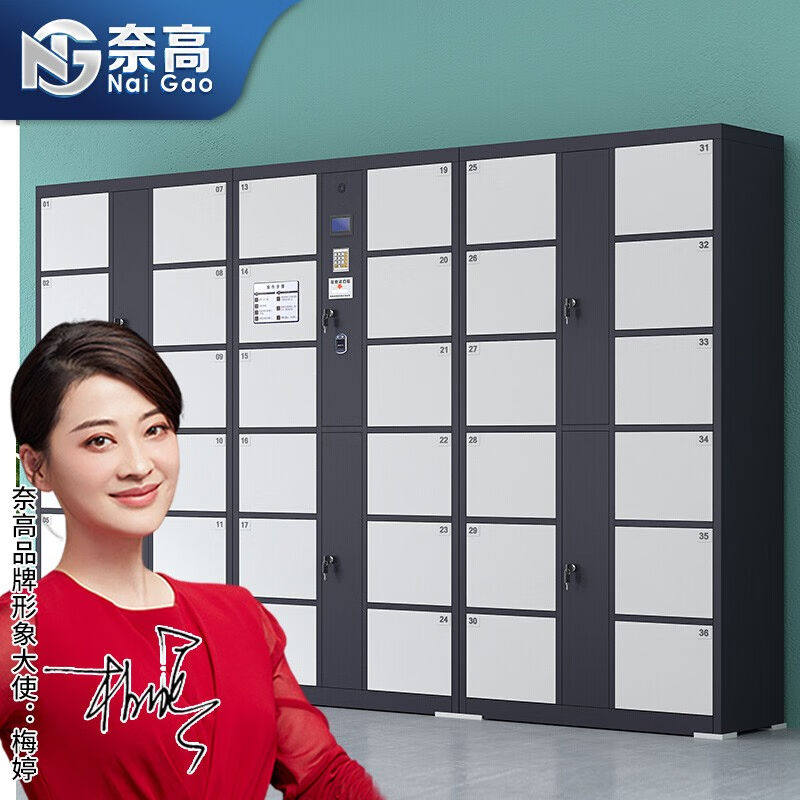 奈高电子存包柜商场超市单位智能寄存柜储物柜指纹识别款36门