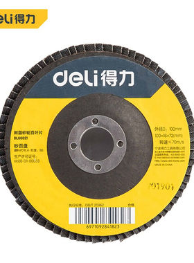 得力(deli)砂轮百叶片角磨片100*16*72mmDL66021400324